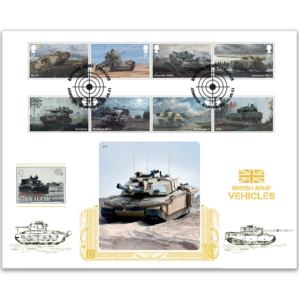 2021 British Army Vehicles Stamps GOLD 500