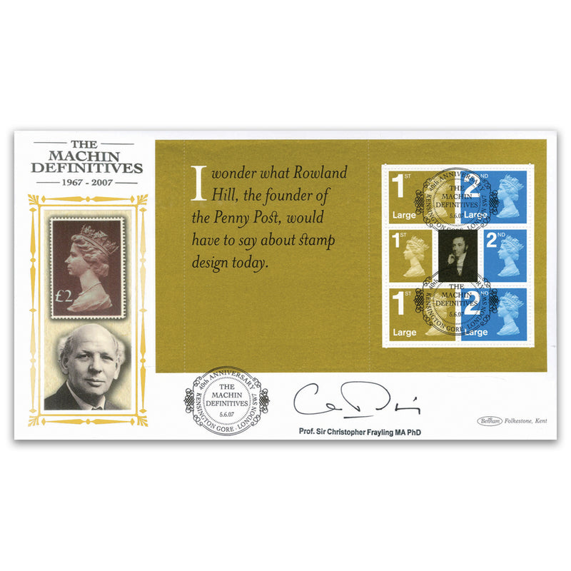 2007 Machin Definitives PSB BLCS Pane 3 Signed Sir Christopher Frayling