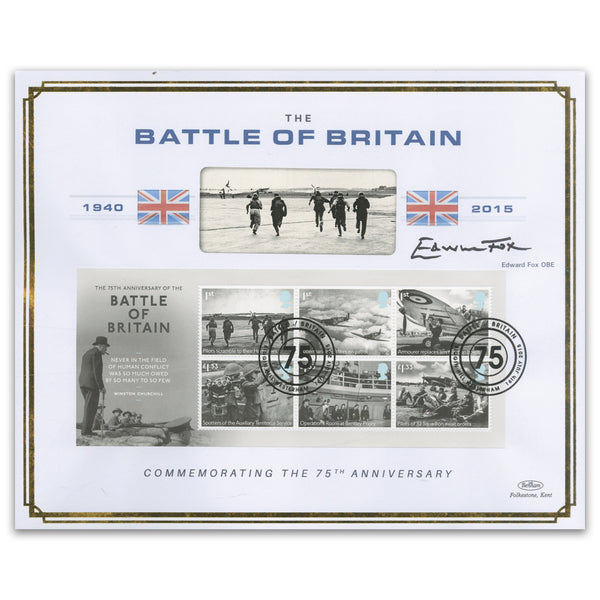 2015 Battle of Britain M/S BLCS2500 Signed Edward Fox OBE