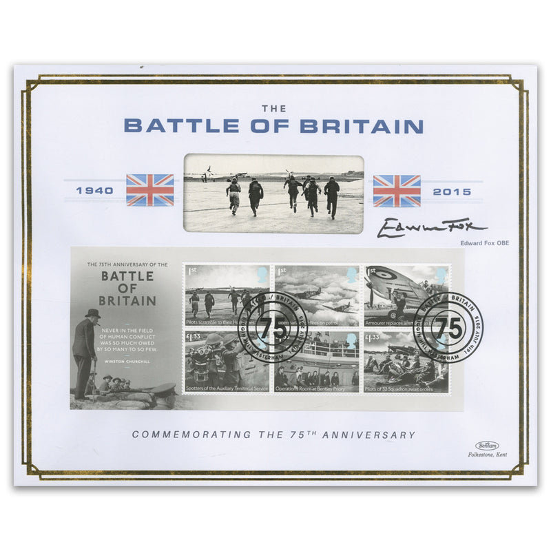 2015 Battle of Britain M/S BLCS2500 Signed Edward Fox OBE