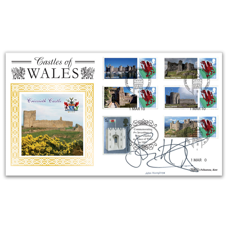 2010 Castles of Wales (Criccieth) Generic Sheet BLCSSP - Signed John Humphreys