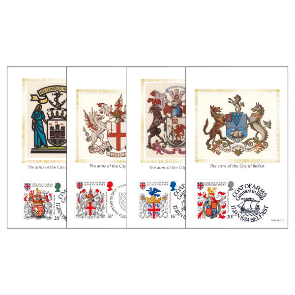 1984 Heraldry Benham Postcards - Set of 4