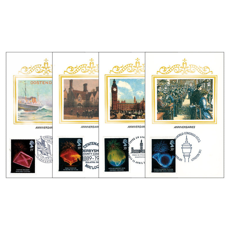 1989 Anniversaries. Set of Four Postcards