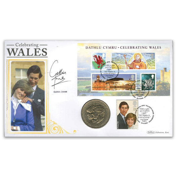 2009 Celebrating Wales M/S Coin Cover Signed Gethin Jones