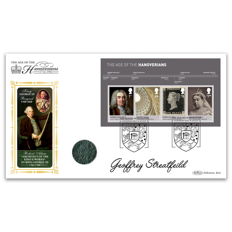 2011 House Of Hanover M/S Coin Cover Signed Geoggrey Streatfield