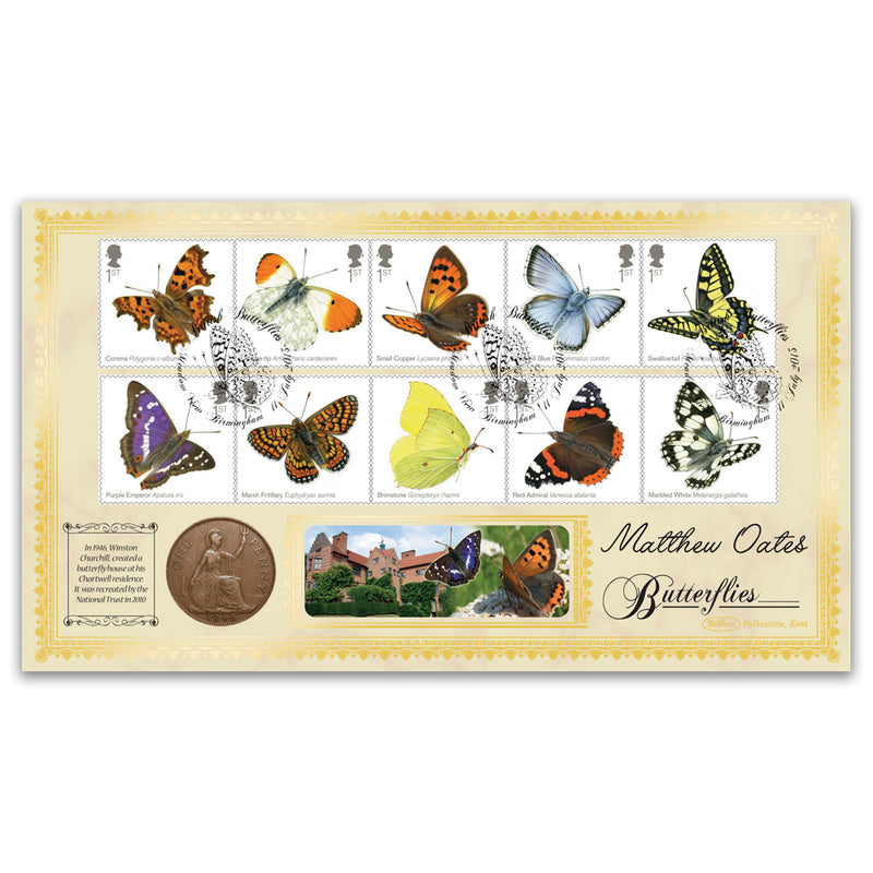 2013 Butterflies Stamps Coin Cover Signed Matthew Oates