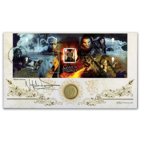 2018 Game of Thrones M/S Coin Cover Signed Natalie Dormer