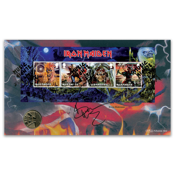 2023 Iron Maiden M/S Coin Cover Signed Bruce Dickinson