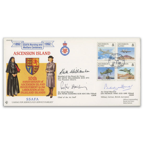 1992 Ascension Liberation of Falklands 10th Anniversary - Signed Harding, Hine & Williamson