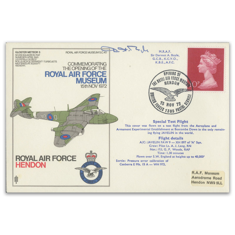 1972 Opening of the RAF Museum SC40 - Signed Sir Dermot Boyle