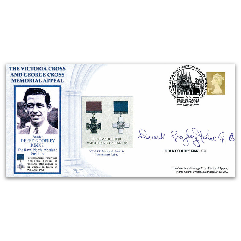 2003 Victoria & George Cross Memorial Appeal - Signed Derek Godfrey Kinne GC