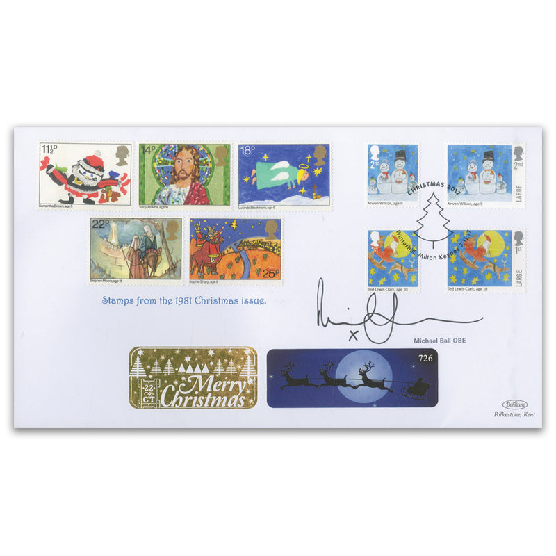 2017 Children's Christmas Stamps GOLD 500 Signed by Michael Ball OBE