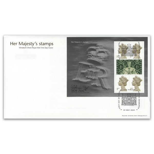 2000 Her Majesty's Stamps m/s R.M. cover, Bureau, Edinburgh