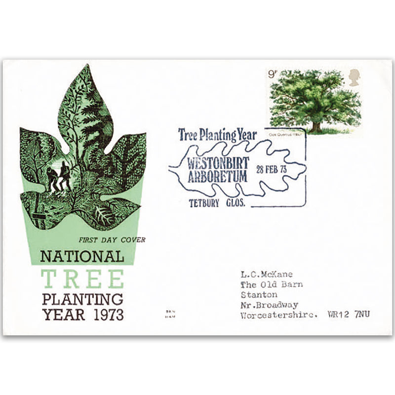 1973 National Tree Planting Year Benham Engraved Cover