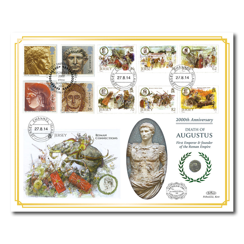 2014 Death of Augustus 2000th Anniversary Benham 100 Cover