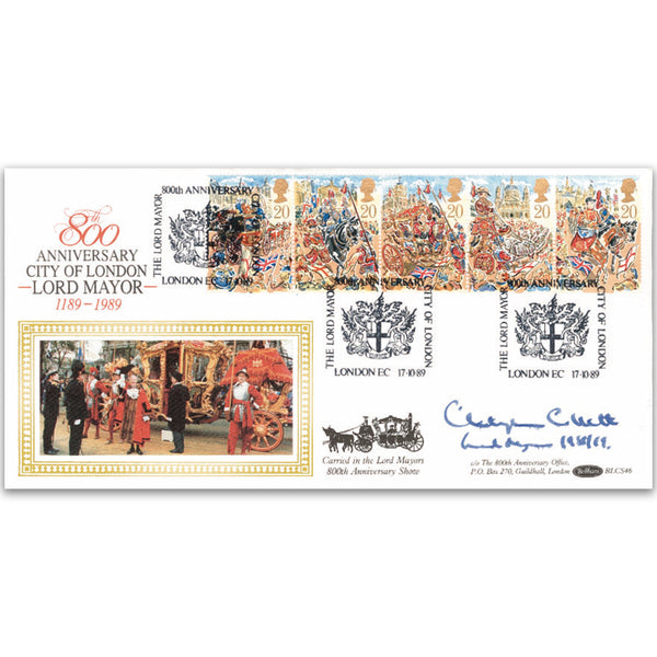 1989 Lord Mayor 800th Anniversary - Carried and Signed Sir Christopher Collett