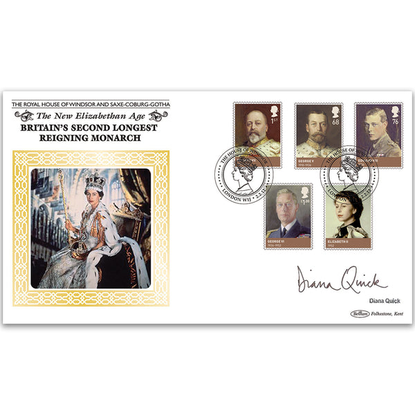 2012 House of Windsor Stamps BLCS5000 Signed Diana Quick