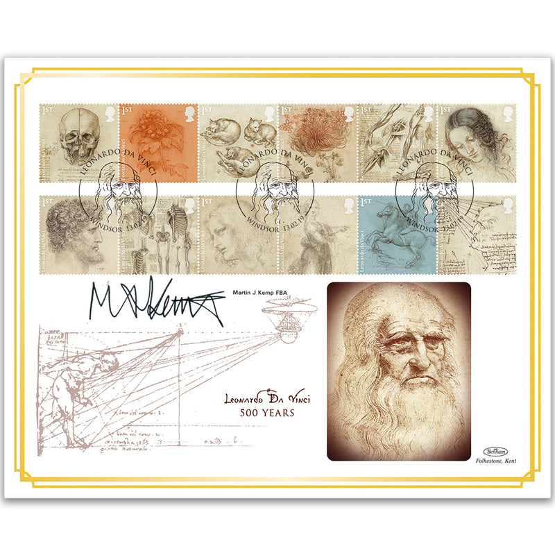 2019 Leonardo da Vinci Stamps BLCS 5000 - Signed Martin J Kemp FBA