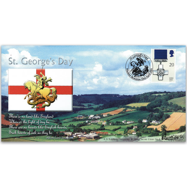 2001 St. George's Day Bradbury Cover - Windsor, Berkshire