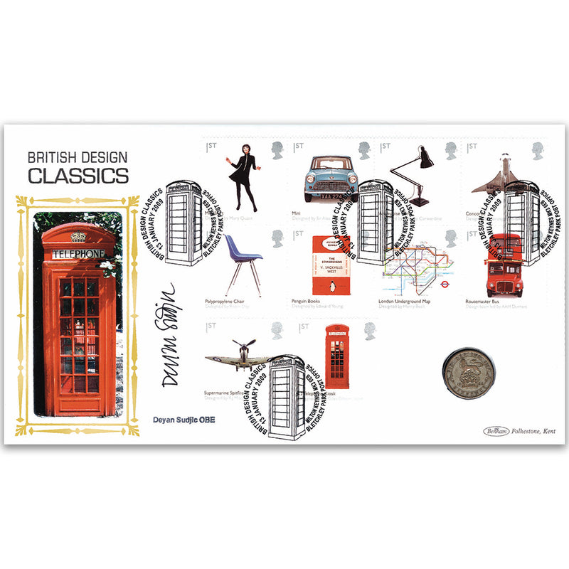 2009 Design Classics Stamps Coin Cover - Signed Deyan Sudjic