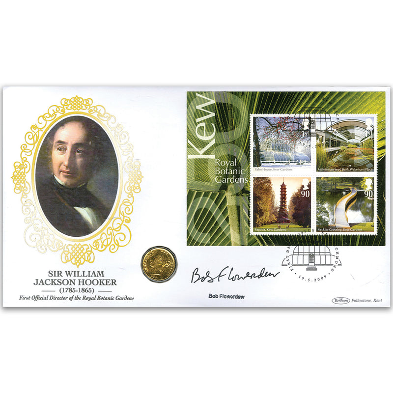 2009 Endangered Plants - Kew Gardens M/S Coin Cover - Signed by Bob Flowerdew