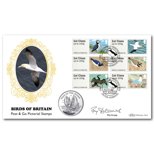 2011 Birds of Britain Coin Cover - Signed Roy Dennis