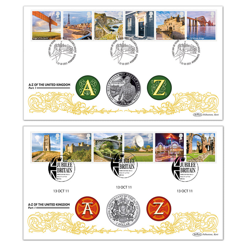 2011 A-Z UK Landmarks Pair of Coin Covers