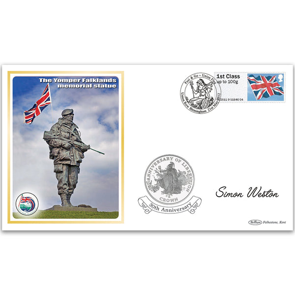 2012 Union Flag Post & Go Coin Cover Signed Simon Weston