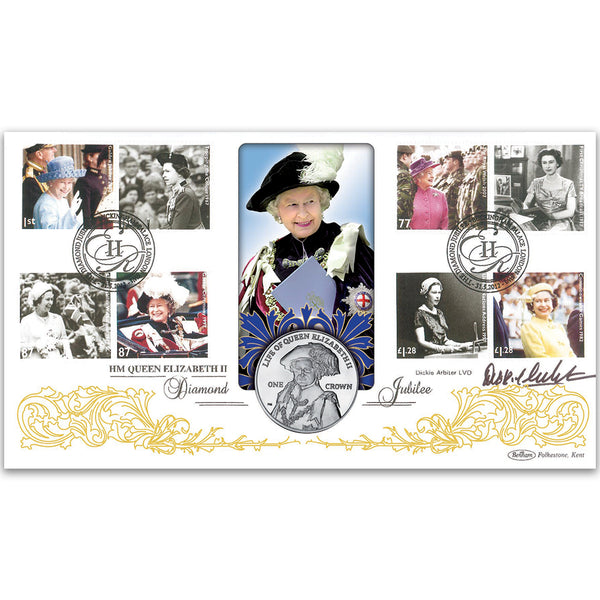 2012 Diamond Jubilee Coin Cover - Signed Dickie Arbiter