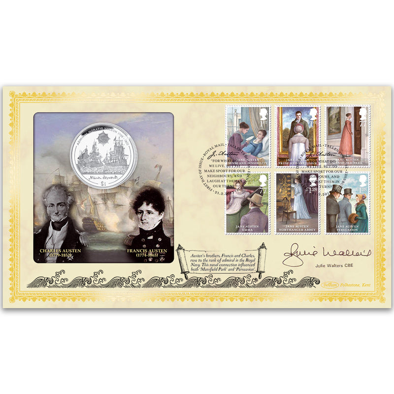 2013 Jane Austen Coin Cover - Signed Julie Walters CBE