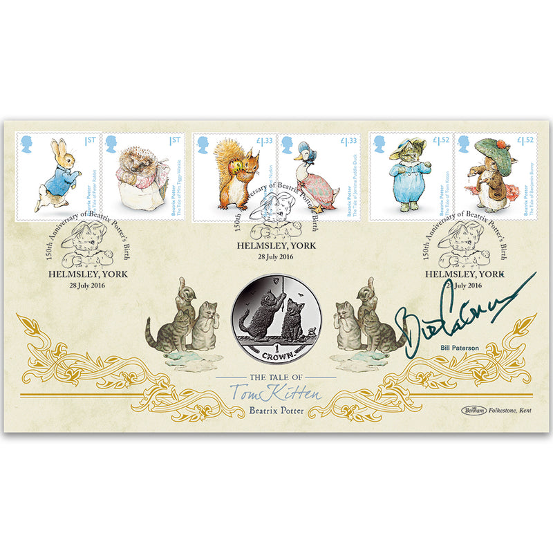 2016 Beatrix Potter Stamps Coin Cover - Signed Bill Paterson