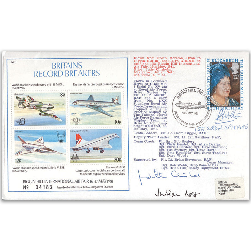 1981 Signed by Flt. Lt. R Wolton, pilot J Chisholm & J Nott, Navigator