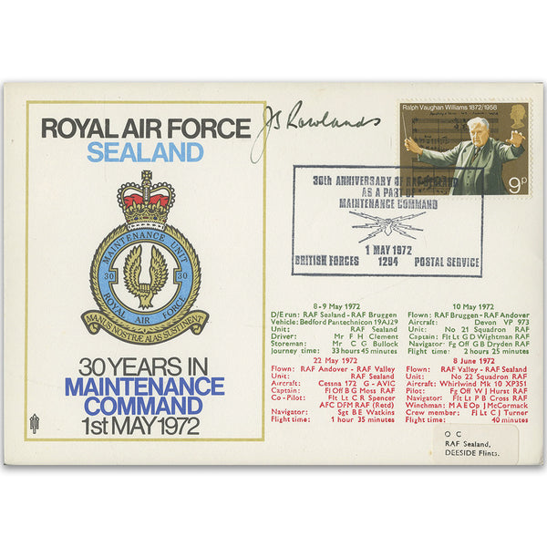 1972 RAF Sealand - Signed John Rowland