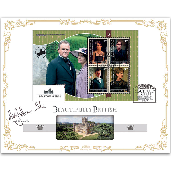 2014 Downtown Abbey - Gren. Car. & Pet. Mart. 4v Signed Hugh Bonneville