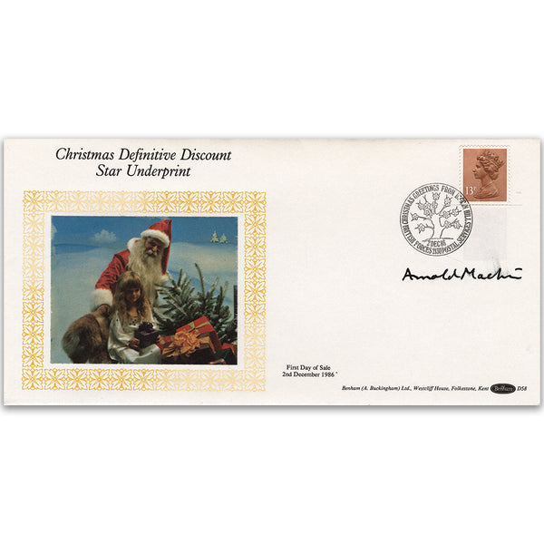 1986 Christmas Definitive Discount; Star Underprint - Signed by Arnold Machin