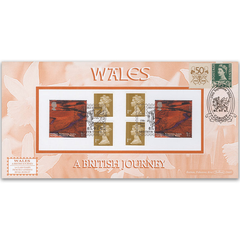 2008 A British Journey - Wales Retail Booklet - Mrthyr Tydfil Handstamp - Doubled 2008