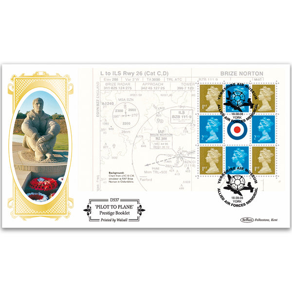 2008 RAF Uniforms PSB - 4 x 1st/ 4 x 2nd Pane - Yorkshire Air Museum, York Handstamp