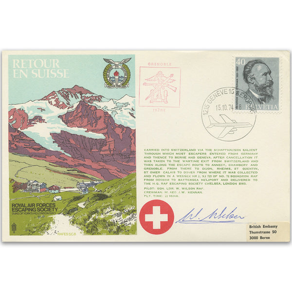 1974 RAFES Return To Switzerland - Signed Pilot