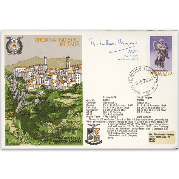 1975 RAFES Escape from Italy - Signed by ACM Sir Ronald Ivelaw-Chapman GCB