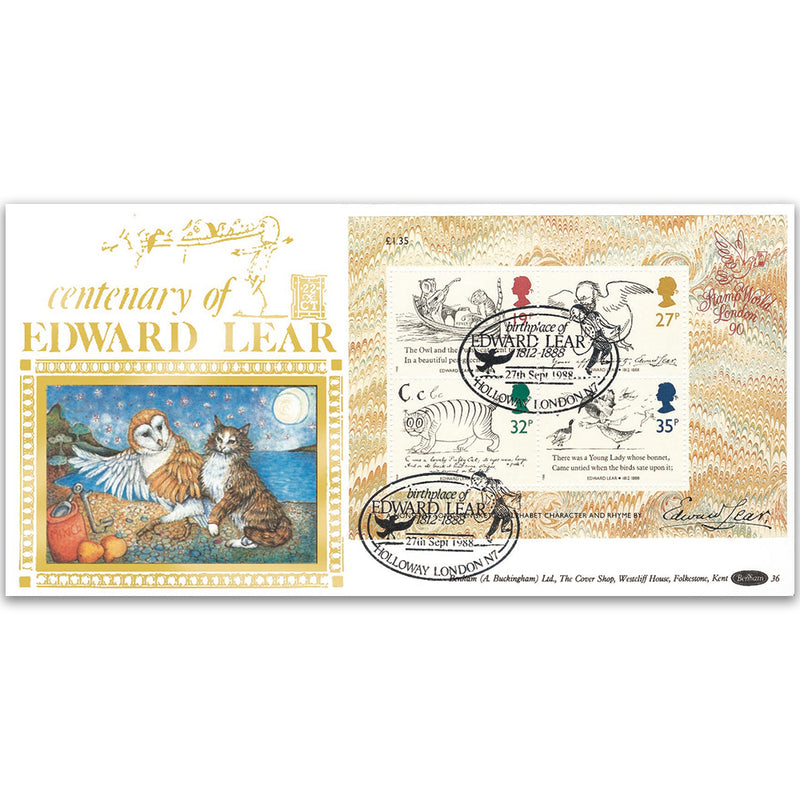 1988 Centenary of Edward Lear M/S GOLD 500