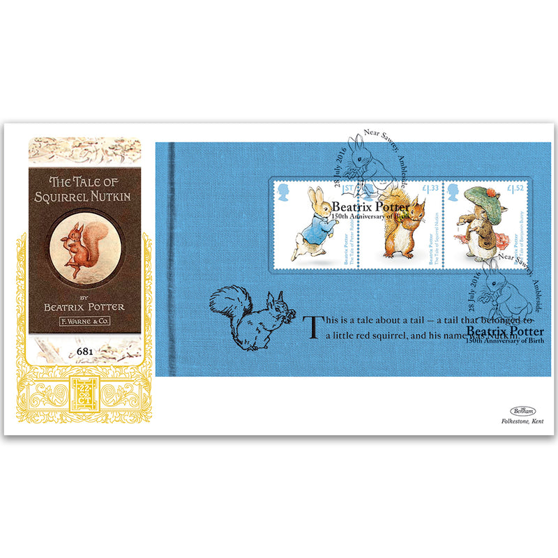 2016 Beatrix Potter PSB GOLD 500 - (P2) Squirrel Nutkin