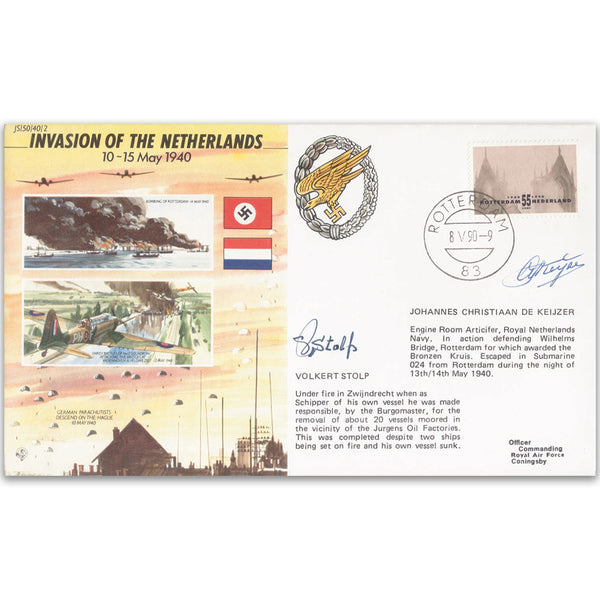 1990 Invasion of the Netherlands - Signed by J. C. de Keitzer and Volkert Stolp