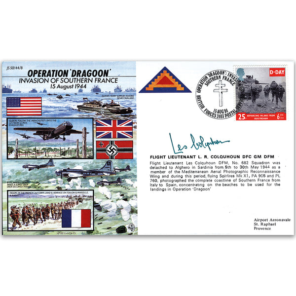 1994 Operation Dragoon: Invasion of Southern France 50th - Signed by Flt. Lt. L Colquhoun DFC