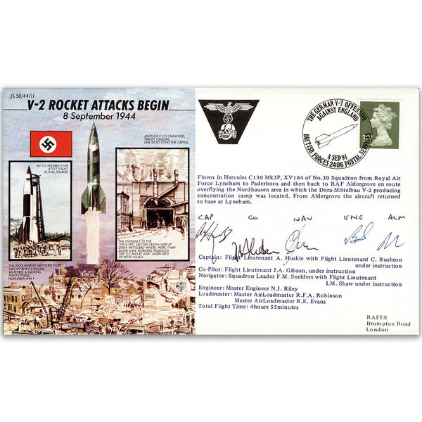 1994 V-2 Rocket Attacks 50th - Flown - Signed by Pilot