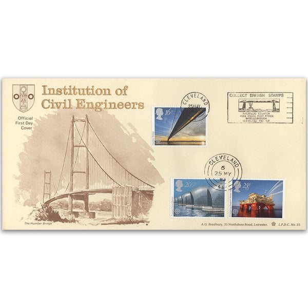 1983 Engineering Cleveland - Collect British Stamps handstamp