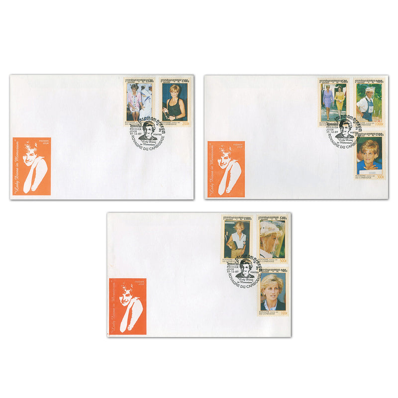 1997 Cambodia - Princess Diana - Set of 3