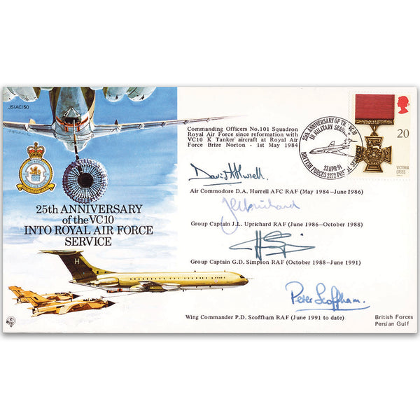 1991 VC 10 in RAF service 25th - Signed by COs No. 101 Sqn. Incl. Air Cdre, D, Hurrell AFC & Wg. Cdr