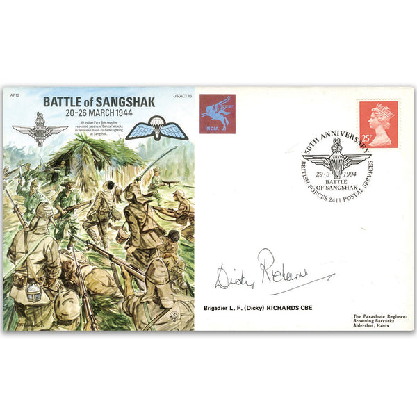 1994 Battle of Sangshak 50th - Signed by Brigadier L. F. (Dicky) Richards CBE