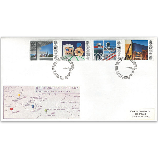 1987 Europa: British Architects in Europe Royal Mail FDC - Philatelic Bureau, Edinburgh