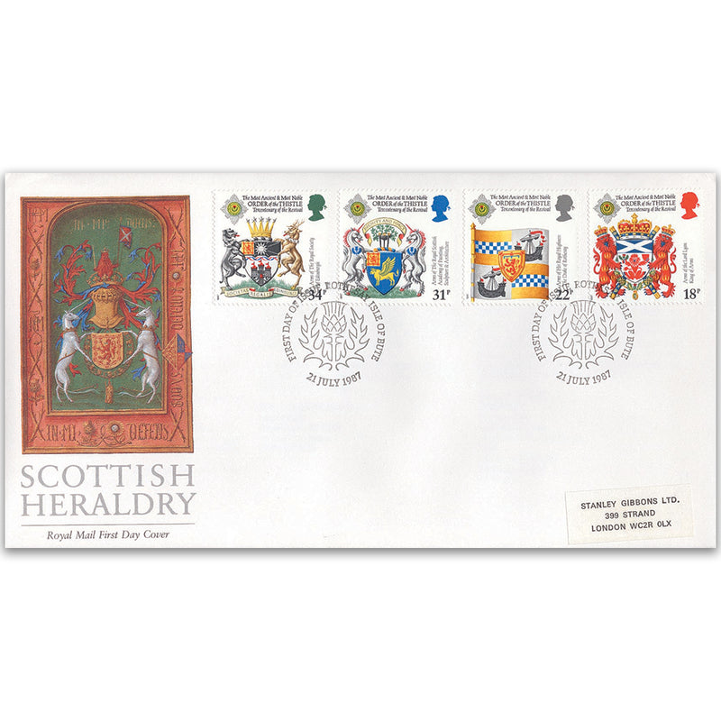 1987 Scottish Heraldry R.M. cover, Isle of Bute h/s